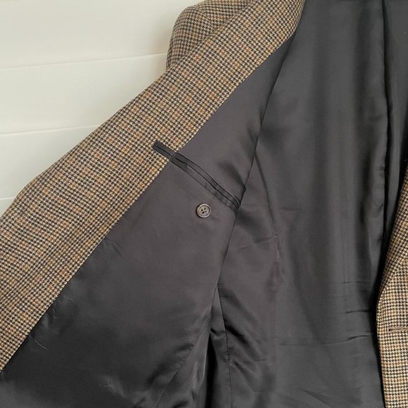 *EXLNT CONDITION* John W. Nordstrom Cashmere Sport Coat in Brn/Blk Houndstooth - Picture 4 of 9